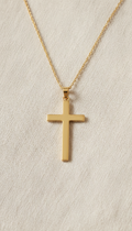 Collar cruz en plata mate